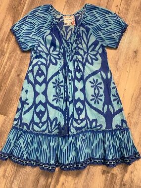 Lula Life Sorrento Shirred Dress Ocean Size XS